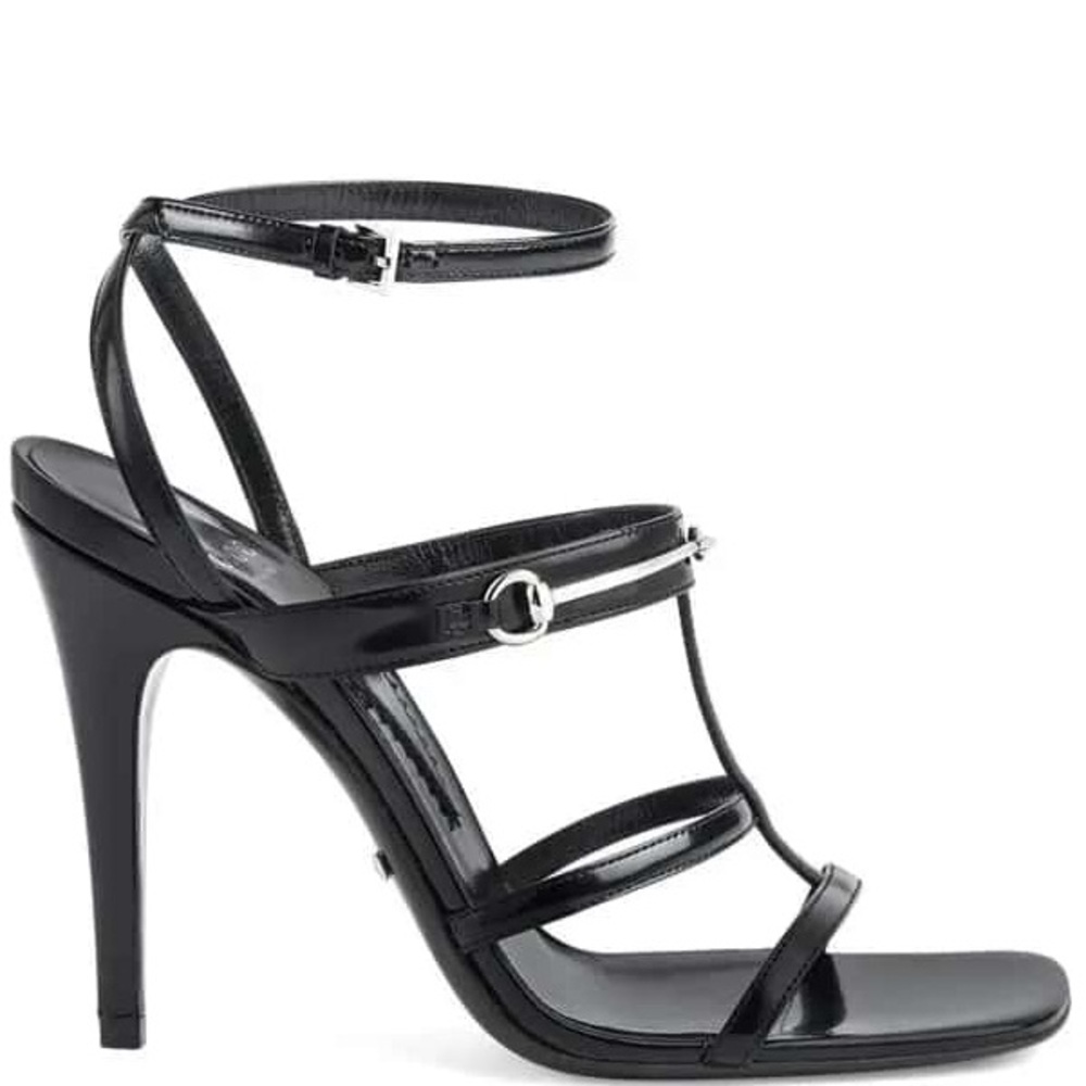 Gucci Horsebit Slim Heel Sandals with Stiletto and Strappy Design
